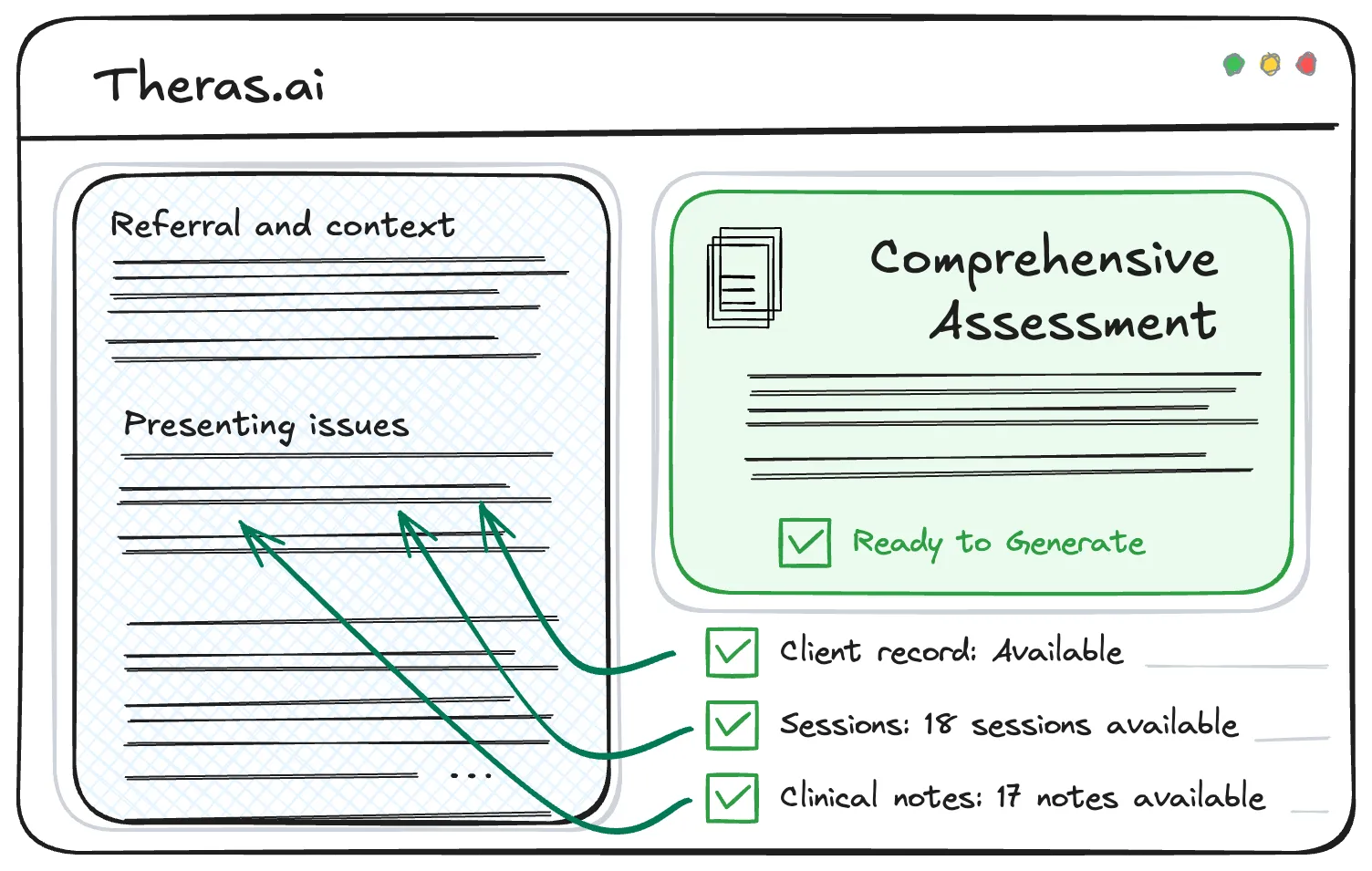 Case formulation document drafted from session notes